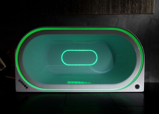 라도도 E-8003 아크릴 하이드로 마사지 욕조 통합 오버플로우 LED 빛과 블루투스 음악 플레이어