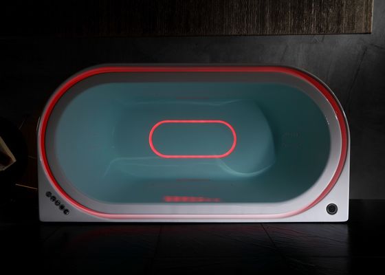 라도도 E-8003 아크릴 하이드로 마사지 욕조 통합 오버플로우 LED 빛과 블루투스 음악 플레이어