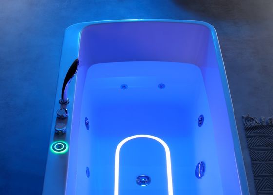 1.0HP 마사지 펌프와 함께 하나의 아크릴 LED 하단 빛 마사지 욕조