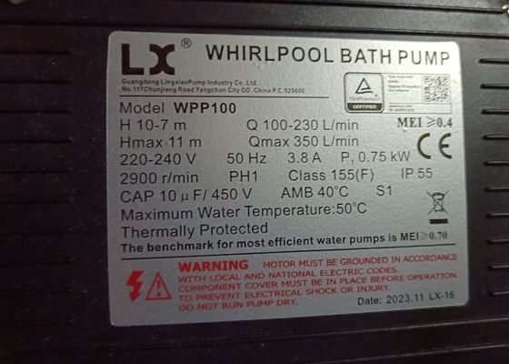 우아한 라도도 E-605 코너 마사지 욕조 1.0HP 마사지 펌프